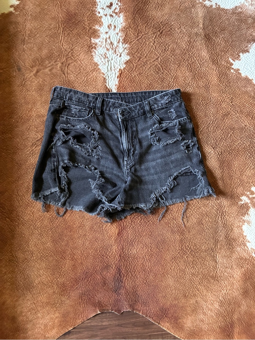 Black Distressed Women's Denim Shorts American Eagle
